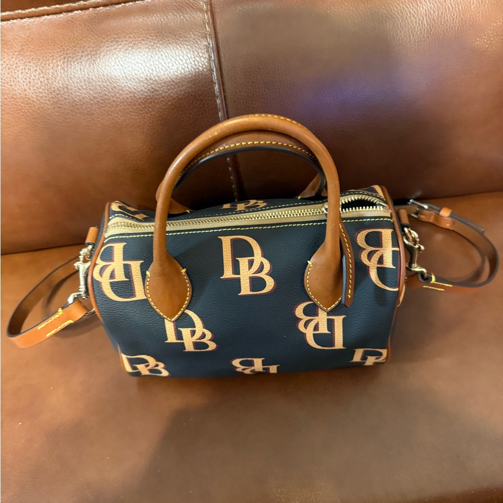 Dooney & Bourke Blue and Brown Satchel